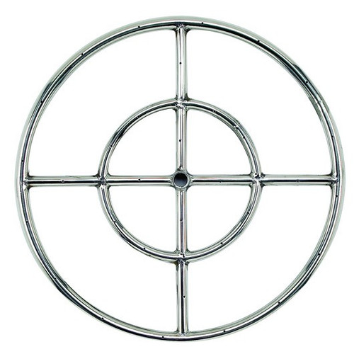 18" Double-Ring Stainless Steel Burner with a 1/2" Inlet