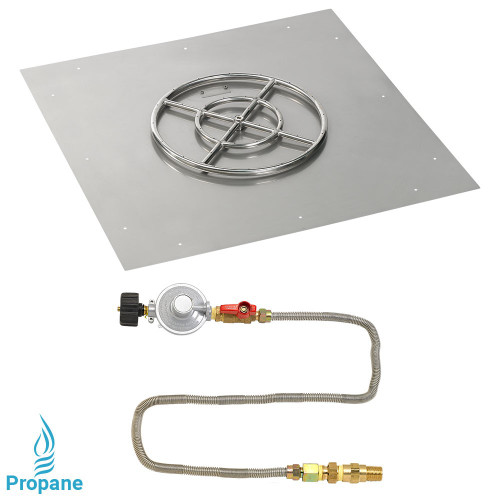 6" Square Flat Pan with Match Light Kit (18" Ring) - Propane