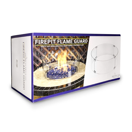 Round Glass Flame Guard for Drop-In Fire Pit Pan - Flame Guards ...