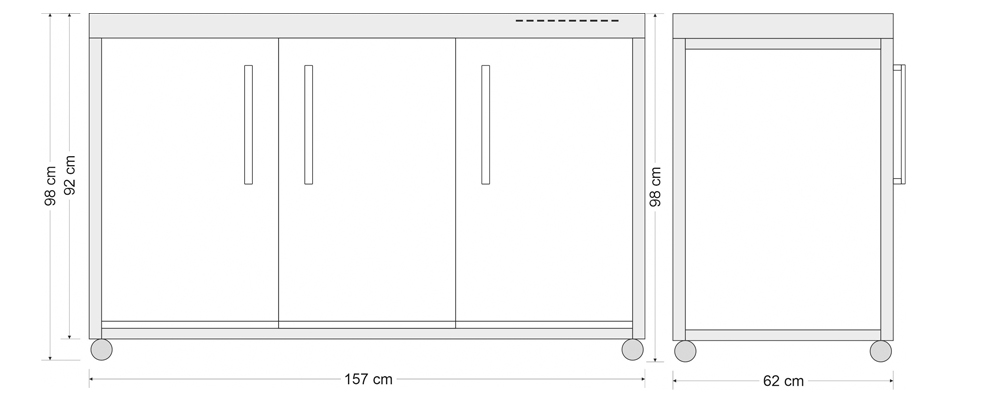 Elfin MO150 Outdoor Kitchen Dimensions