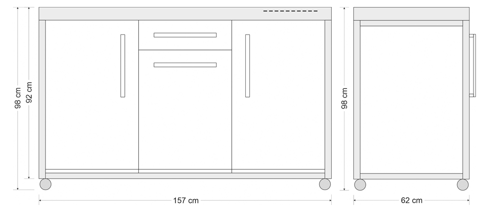 Elfin MO150S Outdoor Kitchen Dimensions