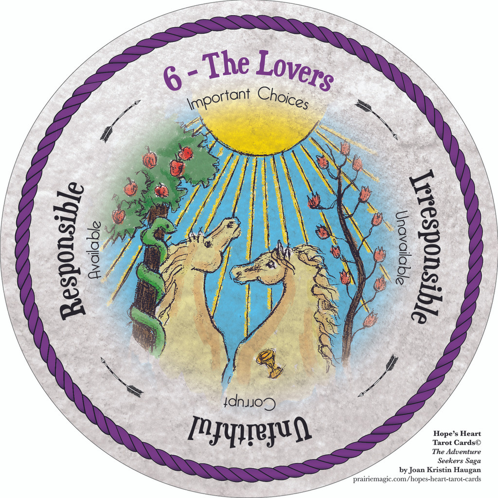 6 The Lovers - the round Hope's Heart Tarot™ deck