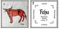 Fehu  Rune Stone Card of the Elder FUThARK Odin's Runes™