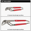 Milwaukee 6 In. and 10 In. Comfort Grip Ream & Punch Straight Jaw Plier Set (2-Piece)