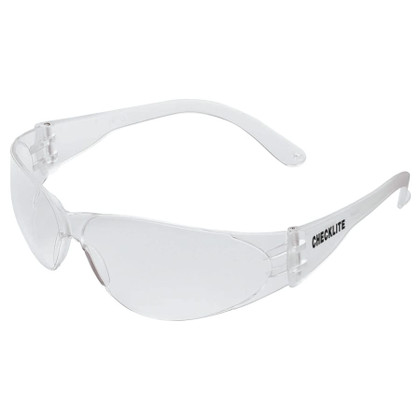 Checklite® CL010 Safety Glasses - Clear Temples - Clear Uncoated Lens