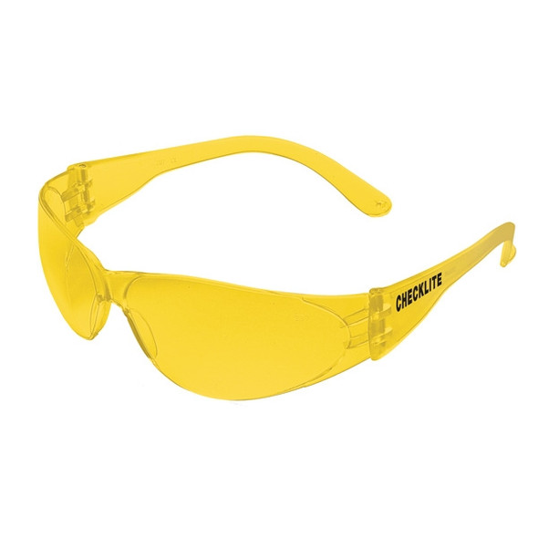 MCR Safety Checklite® CL114 Safety Glasses - Yellow Temples - Amber Lens