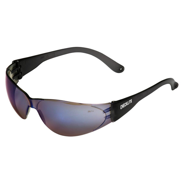 MCR Safety Checklite® CL118 Safety Glasses - Smoke Temples - Blue Mirror Lens