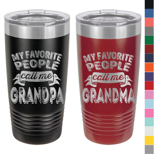 20oz My Favorite People Call Me Personalized Engraved Polar Camel Steel Tumbler, Favorite People Call Me Papa and People Call Me Mama Gifts