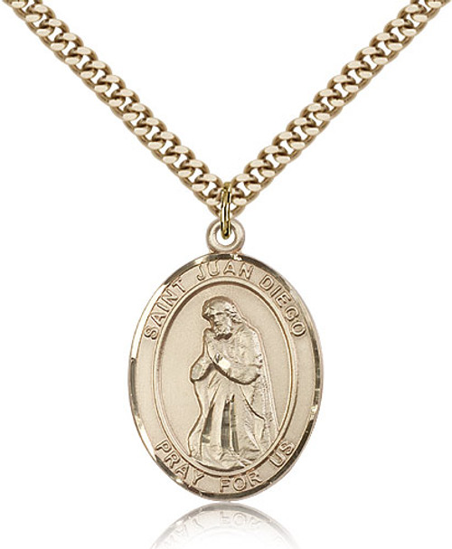 Gold Filled St Juan Diego Medal Necklace 7111GF/24G