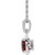 Sterling Silver Mozambique Garnet and .01 CTW Diamond 18" Necklace