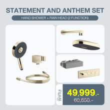 ฝักบัวสีทอง set B: Hand Shower + Rain Head (2Functions)