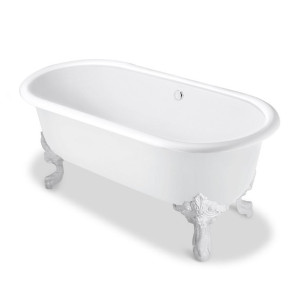 อ่างอาบน้ำ เหล็กหล่อ รุ่นคลีโอ พร้อมสะดืออ่าง (ไม่รวมขาอ่าง) KOHLER Cleo K-11195X-0