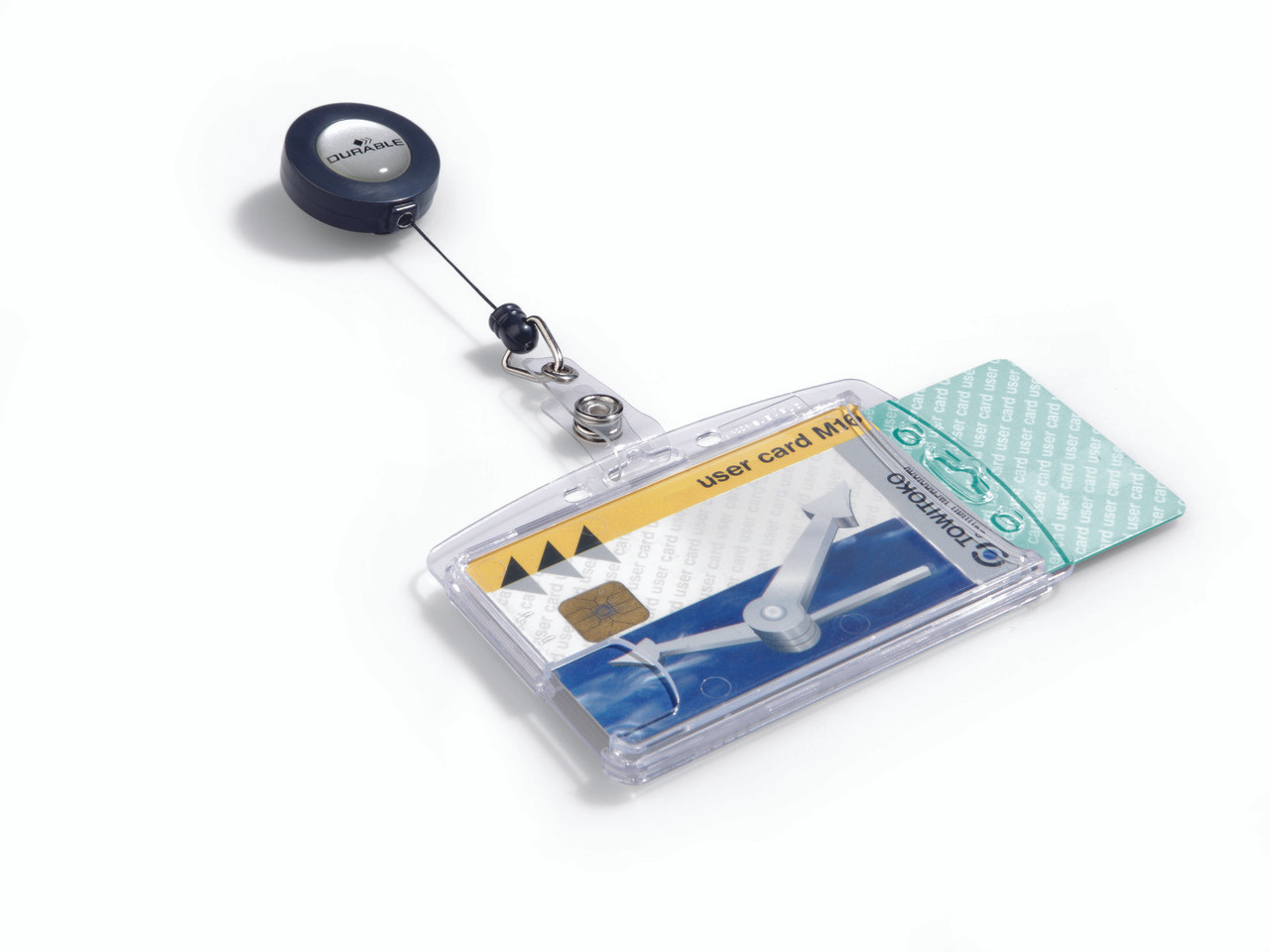 Dual Shell-Style ID Card Holder with Badge Reel - 10 box