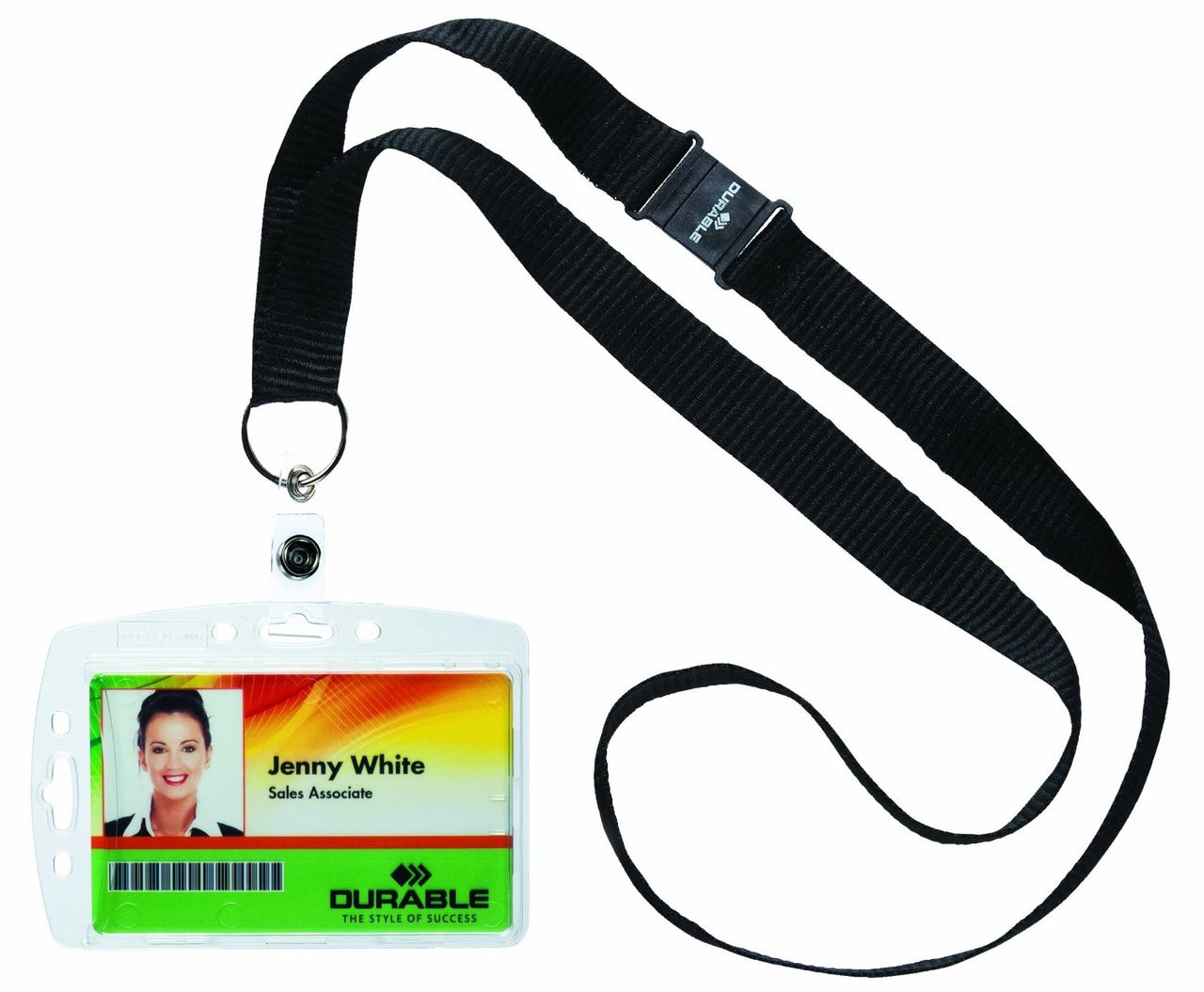 New Soft Fabric ID Badge Holder With Neck Lanyard Hard Shell Card