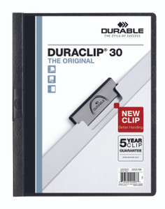 DURACLIP Report Cover, 30 Sheet Capacity, Black - 25 box