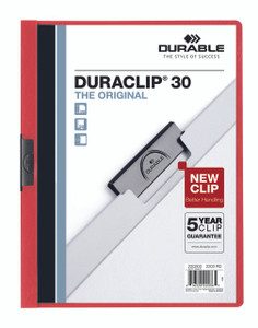 DURACLIP Report Cover, 30 Sheet Capacity, Red - 25 box