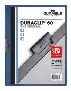 DURACLIP Report Cover, 60 Sheet Capacity, Dark Blue - 25 box