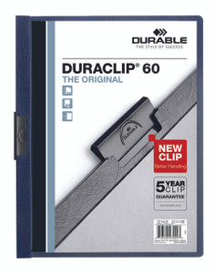 DURACLIP Report Cover, 60 Sheet Capacity, Navy Blue - 25 box