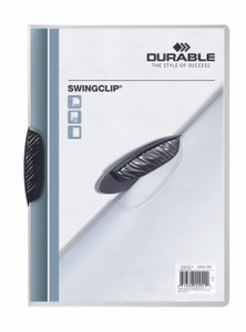 SWINGCLIP Report Cover, 30 Sheet Capacity, Black Clip - 25 box