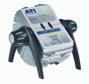 VISIFIX Flip Business Card File, Black