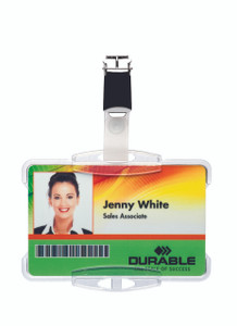 Single Open-Style ID Card Holder with Strap Clip - 25 box Single Open-Style ID Card Holder with Strap Clip - 25 box
