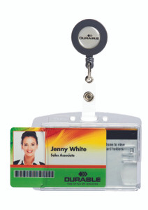 Dual Shell-Style ID Card Holder with Badge Reel - 10 box Dual Shell-Style ID Card Holder with Badge Reel - 10 box