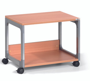 Multi Function Trolley - Two Shelves, Silver/Beech Multi Function Trolley - Two Shelves, Silver/Beech