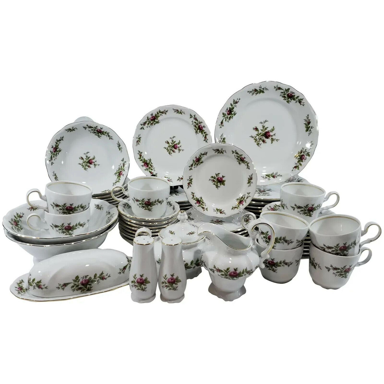 JOHANN HAVILAND Moss Rose Fine China Traditions 54 Piece Place