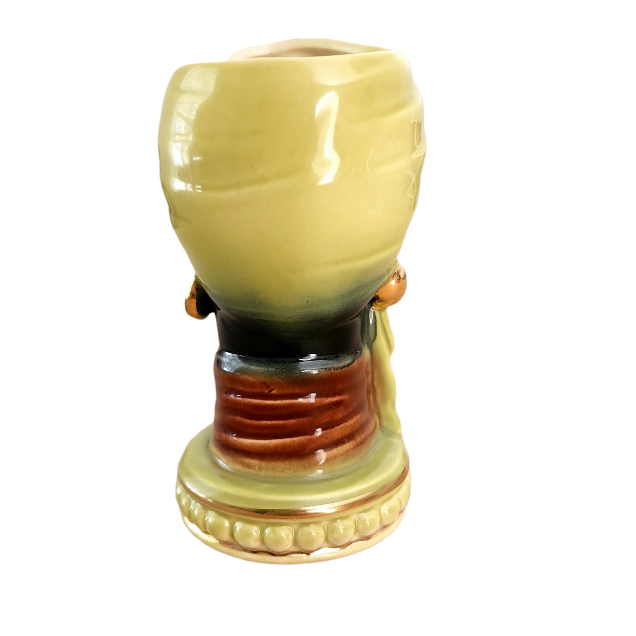 7" Hand Painted Blackamoor Face Ceramic Head Vase