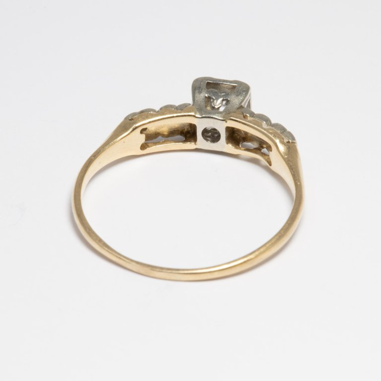 Wedding Bells Diamond 14 Karat Gold Ring, Band, Elevated Setting, .05