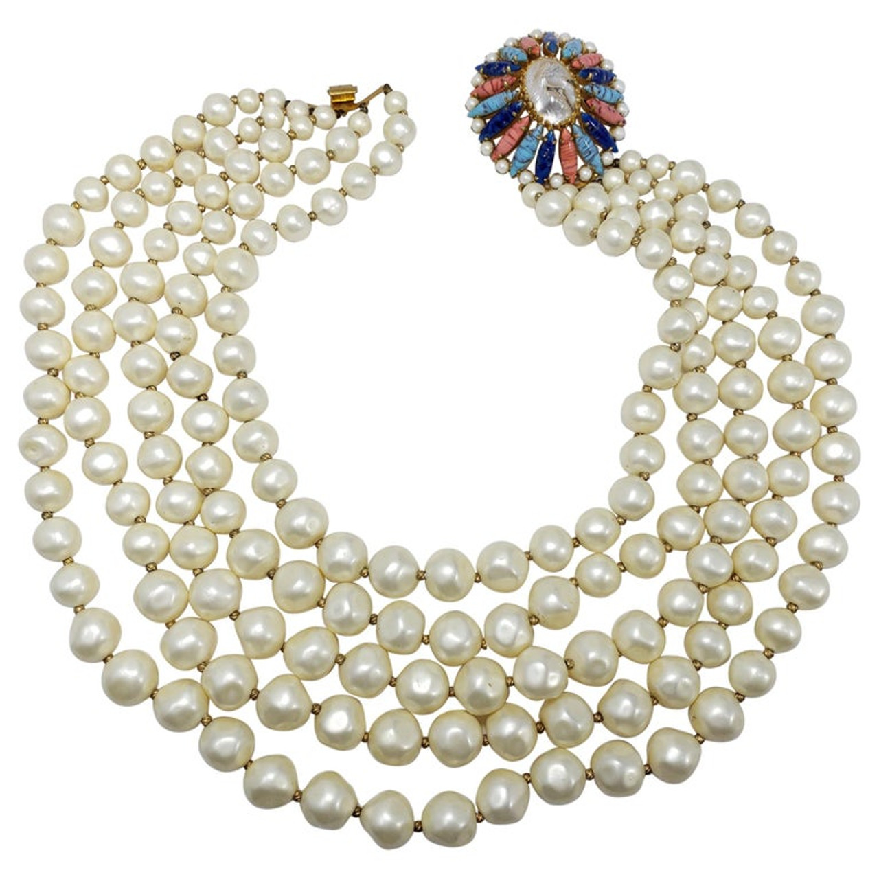 Rowen Rose Oversized Faux Pearl Necklace | Harrods FR