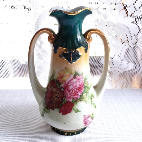 Vintage Austria Ceramic Hand Painted Bud Vase