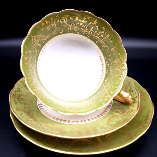 Limoges France Porcelain Cup, Saucer, Sandwich/Dessert Plate Trio Tea Set