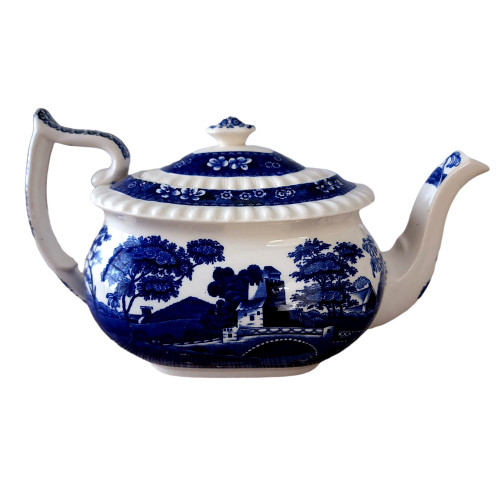 SPODE Tower Blue  Older, Gadroon Teapot with Lid