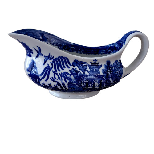 STAFFORDSHIRE Blue Willow Gravy Boat