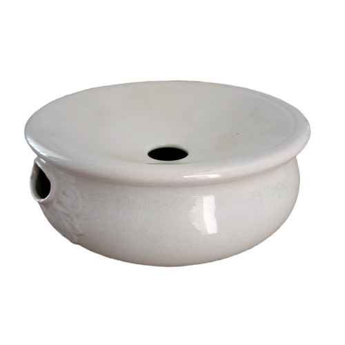 W.Y.S. White Iron Stone China Spittoon Cuspidor