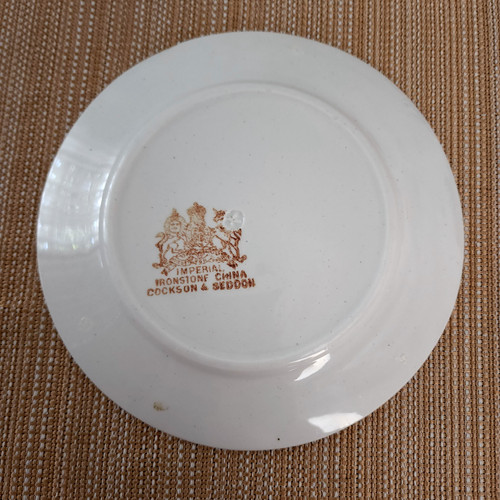 6 5/8" COCKSON & SEDDON White Ironstone Plate