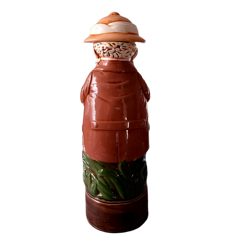 12" ALBERTA’S MOLDS Ceramic Pottery Barware Art Hunter Adventurer Gin Decanter