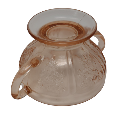  Federal Glass Sharon Pink Depression Footed Open Sugar