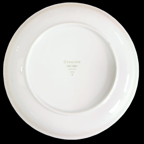 Creative Regency Rose Pink Roses Gray Green Leaves Coupe Soup Bowl