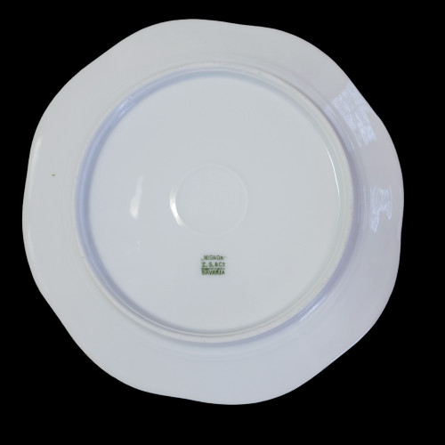 Z S & Co Scherzer Mignon Pink White Roses Gold Ring & Trim Salad Plate