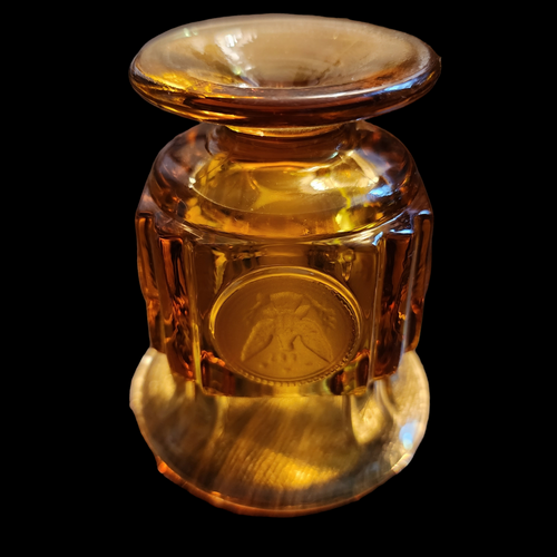 Fostoria Coin Glass Amber Footed Cigarette Urn
