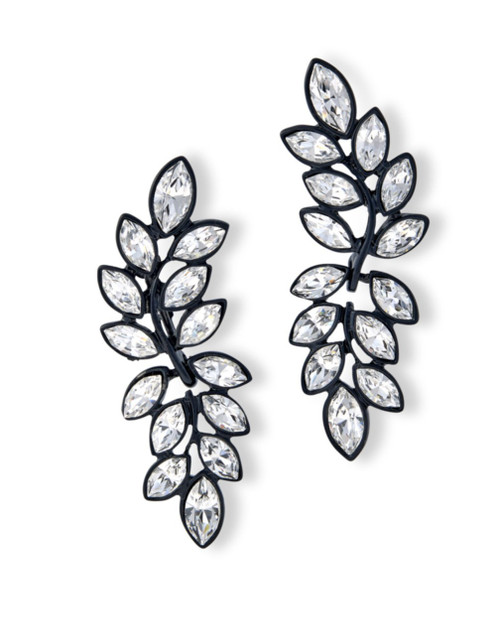 KJL Kenneth Jay Lane Crystal Leaf Drop Clip Earring