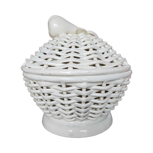 Good Friend Majolica Basket with Cover Spain