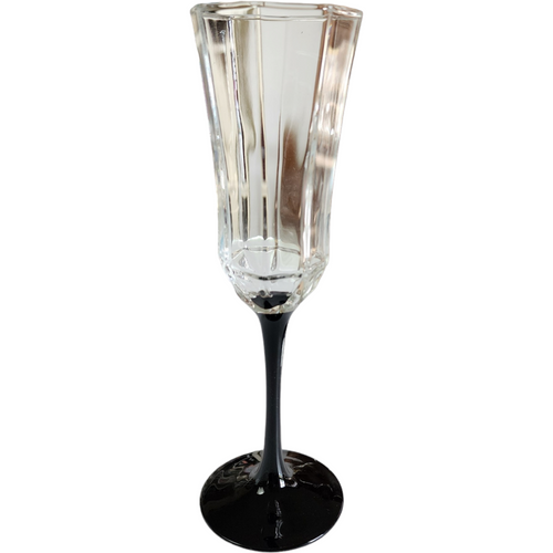 Arcoroc Octime Black Octagonal Fluted Champagne