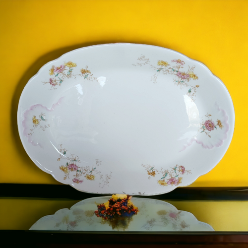 16" Powell Bishop & Stonier Imperial Porcelain Farmhouse Oval Serving Platter 