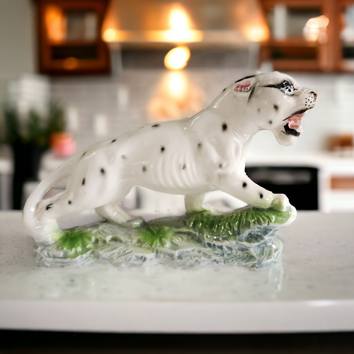 Porcelain Leopard Safari Cat Old Figurine Japan
