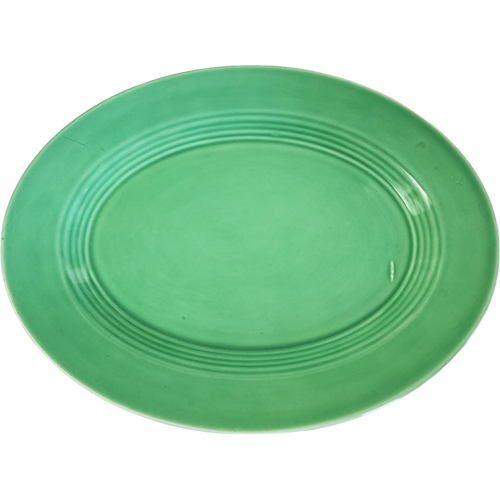 11" Homer Laughlin Kitchen Kraft Fiesta Harlequin Light Green Oval Serving Platter