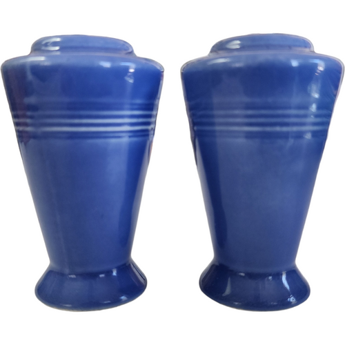  Homer Laughlin Kitchen Kraft Fiesta Harlequin Mauve Blue Salt & Pepper Set