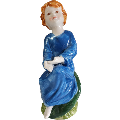  6" Child Hand Painted Glazed Porcelain Figurine